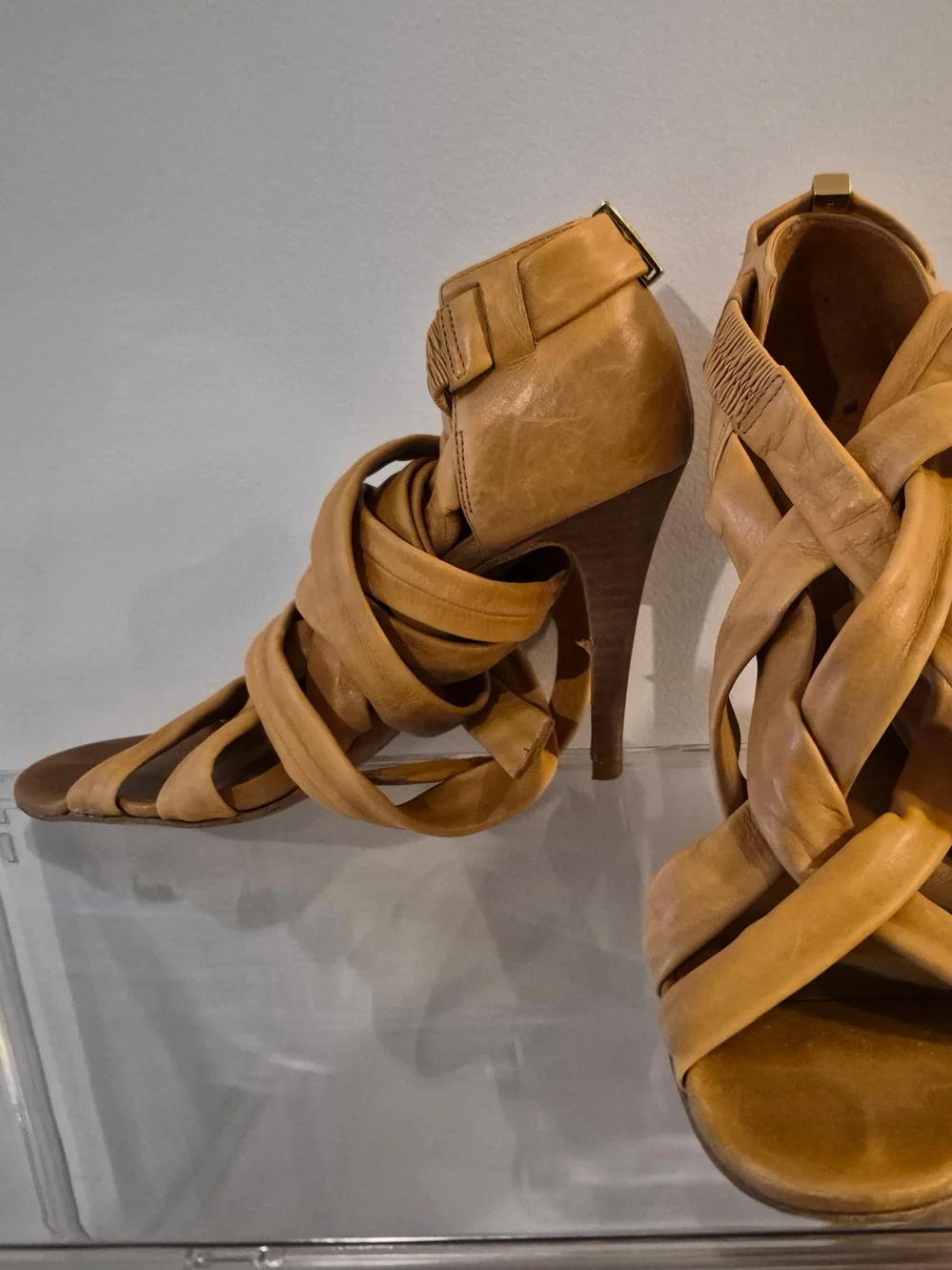 Tory Burch Cognac Wrap-Heel Sandals